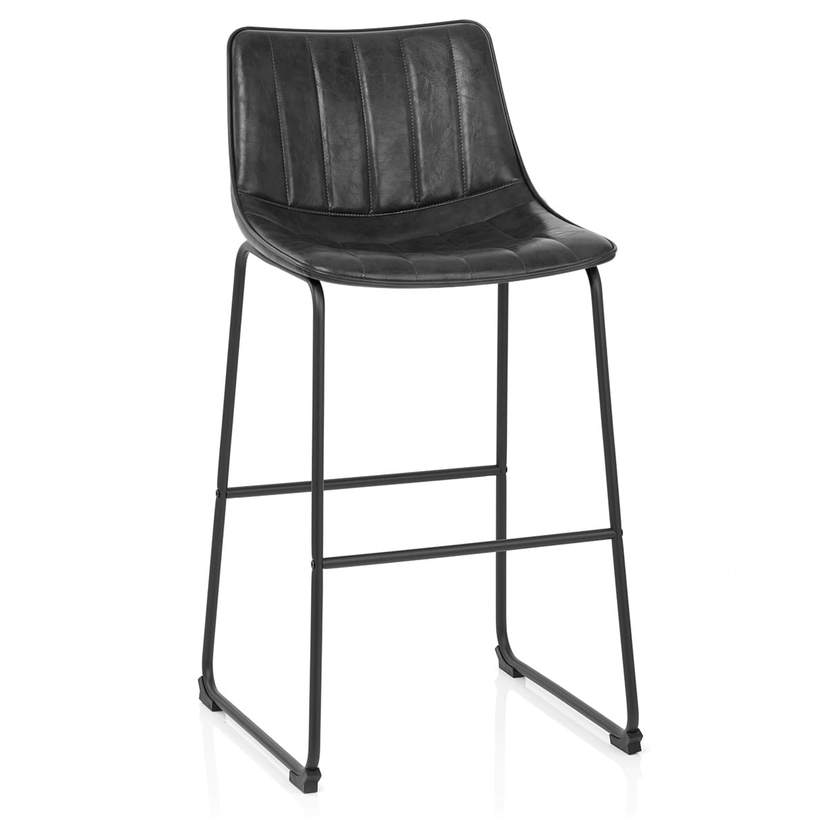 Sgabello Ecopelle Anticata Satinato - Tucker Nero