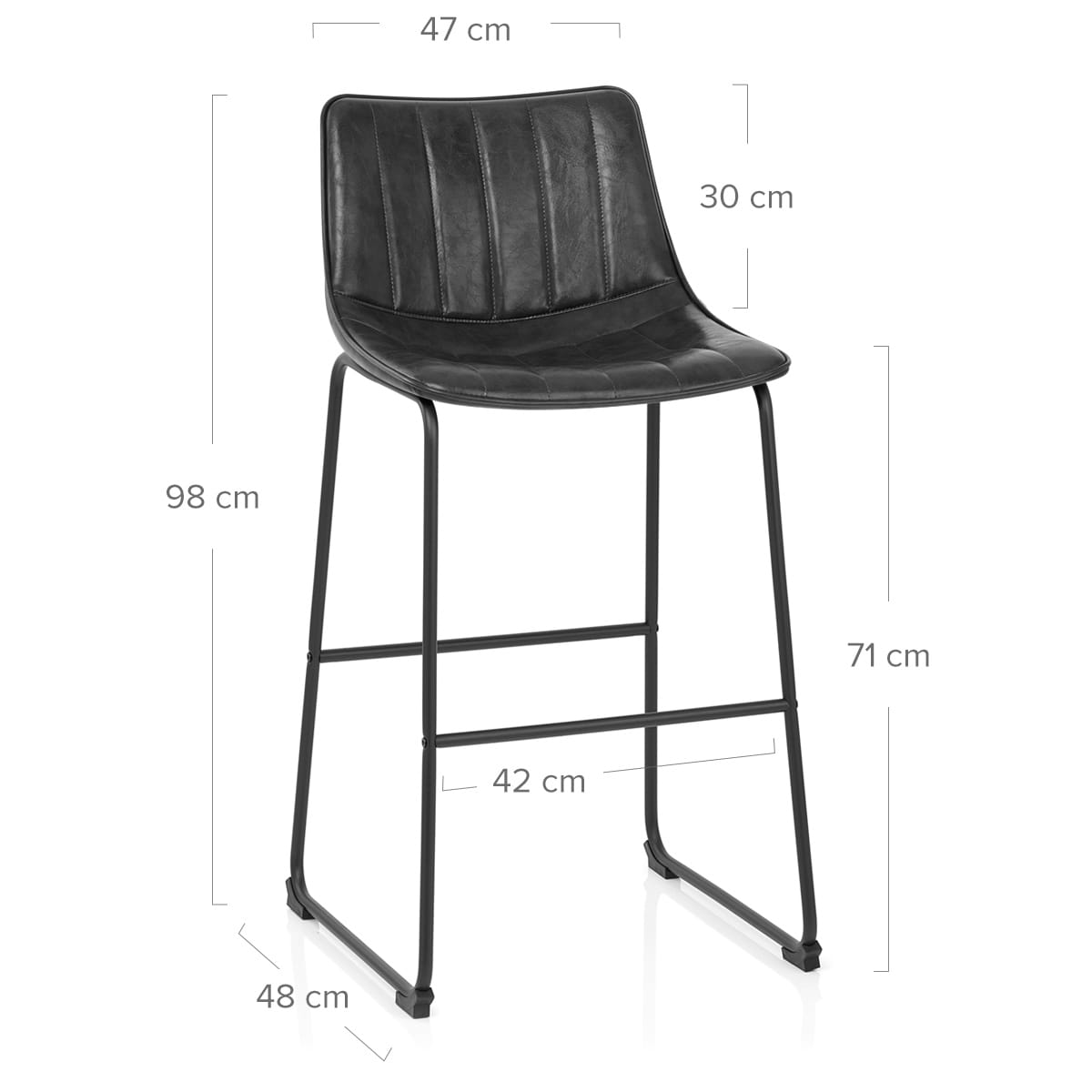 Sgabello Ecopelle Anticata Satinato - Tucker Nero