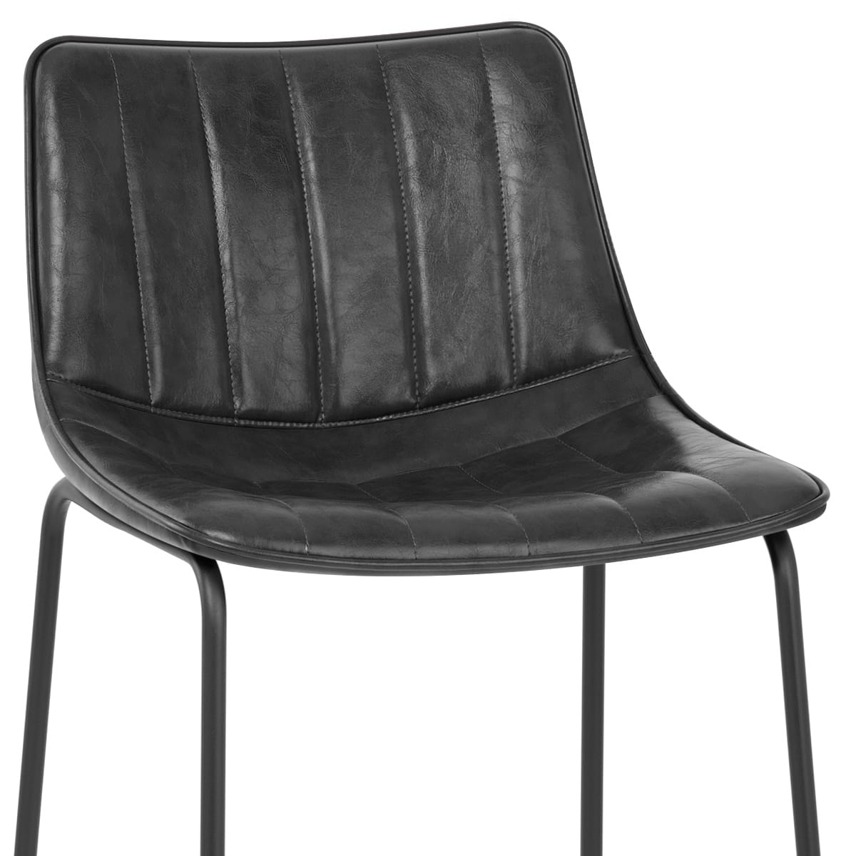 Sgabello Ecopelle Anticata Satinato - Tucker Nero