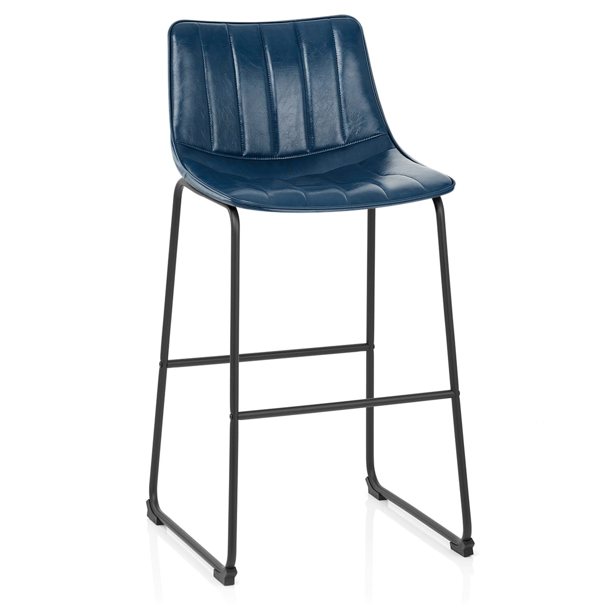 Sgabello Ecopelle Anticata Satinato - Tucker Blu