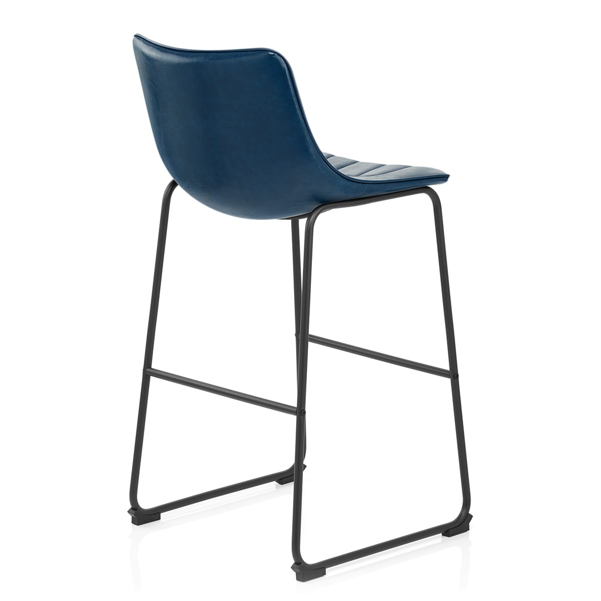 Sgabello Ecopelle Anticata Satinato - Tucker Blu