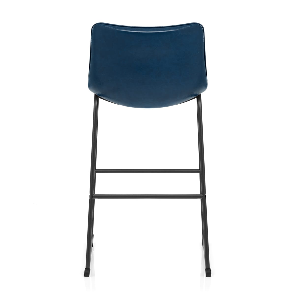 Sgabello Ecopelle Anticata Satinato - Tucker Blu