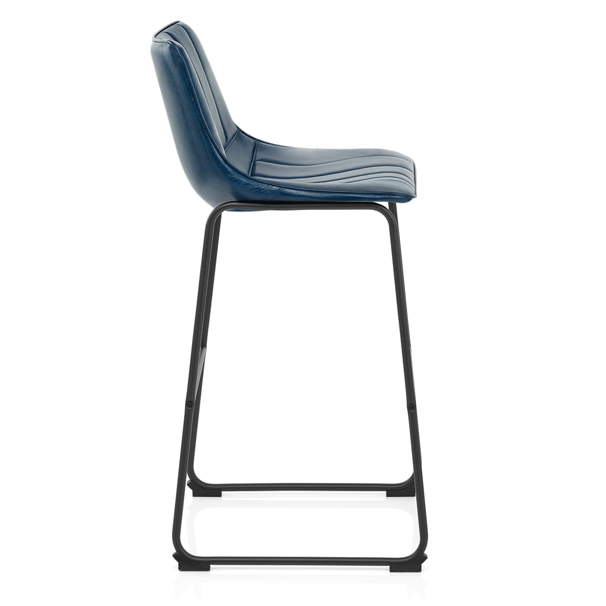 Sgabello Ecopelle Anticata Satinato - Tucker Blu