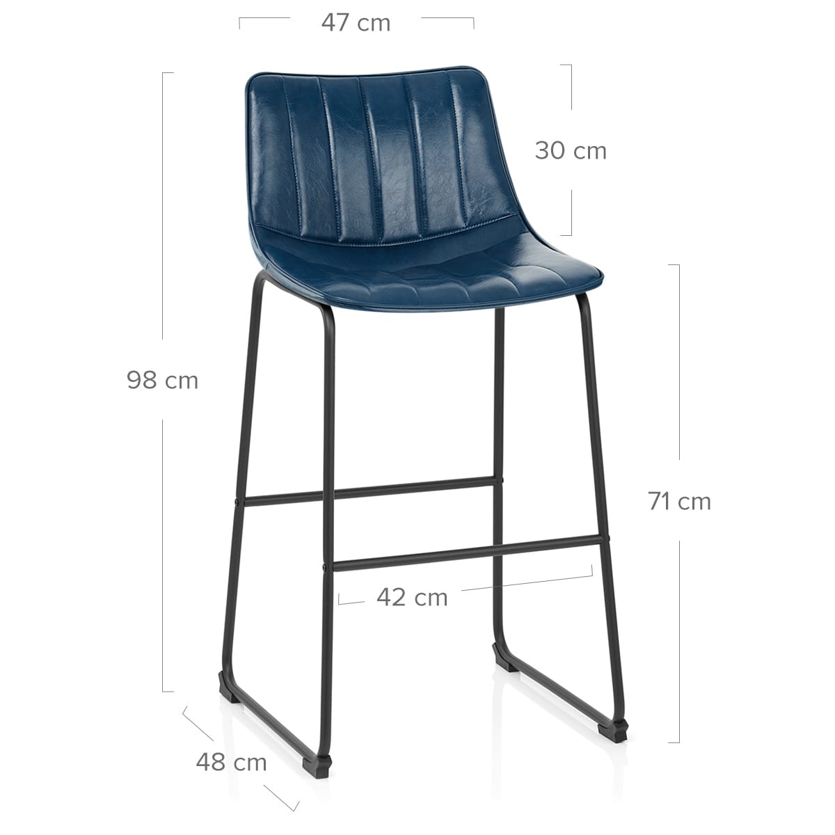 Sgabello Ecopelle Anticata Satinato - Tucker Blu