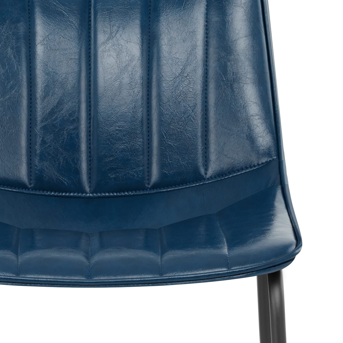 Sgabello Ecopelle Anticata Satinato - Tucker Blu