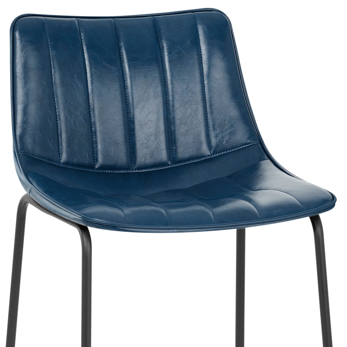Sgabello Ecopelle Anticata Satinato - Tucker Blu
