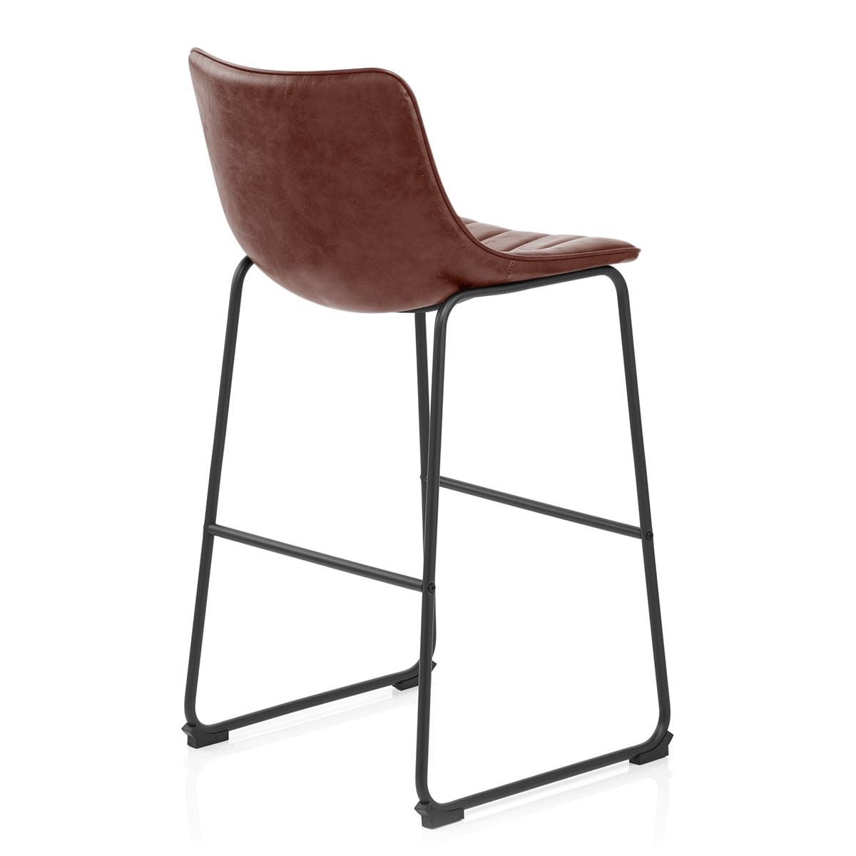 Sgabello Ecopelle Anticata Satinato - Tucker Marrone