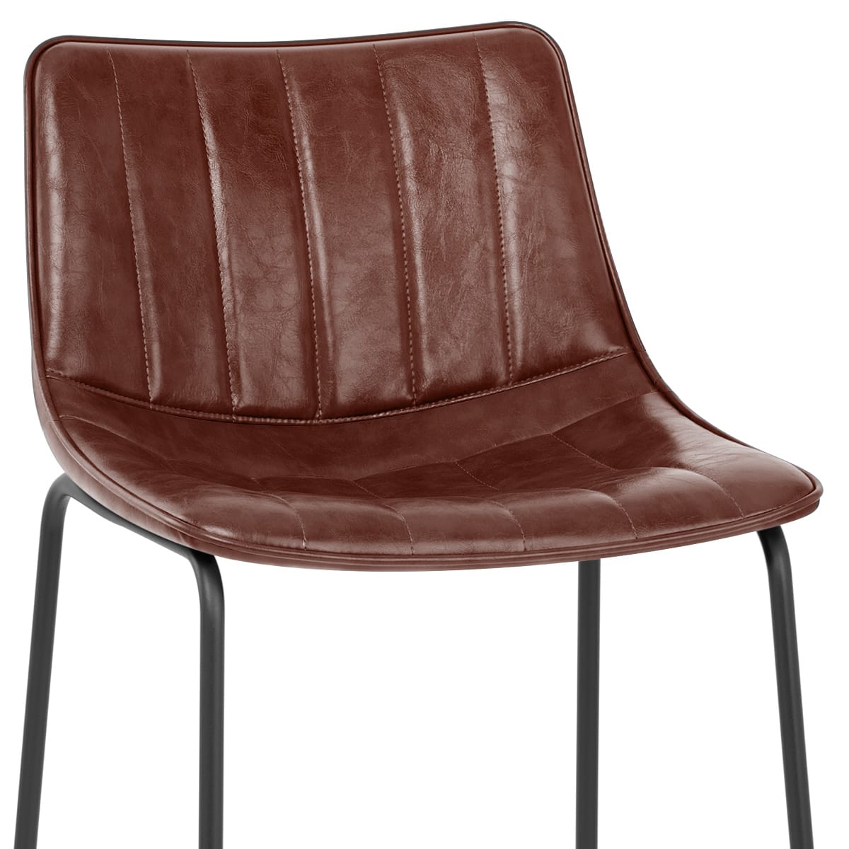 Sgabello Ecopelle Anticata Satinato - Tucker Marrone