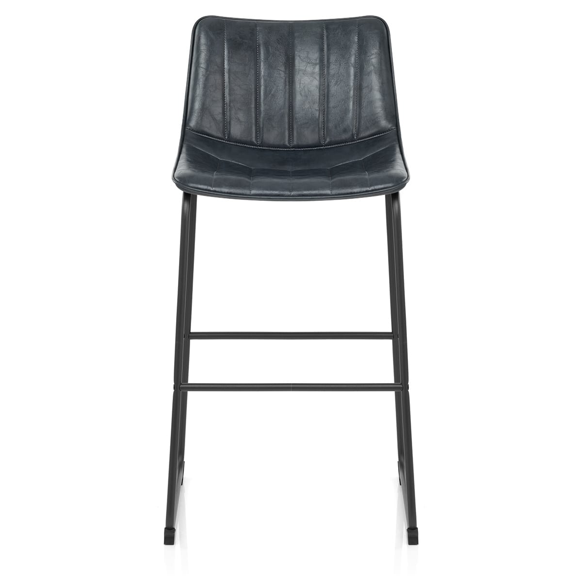 Sgabello Ecopelle Anticata Satinato - Tucker Blu Scuro