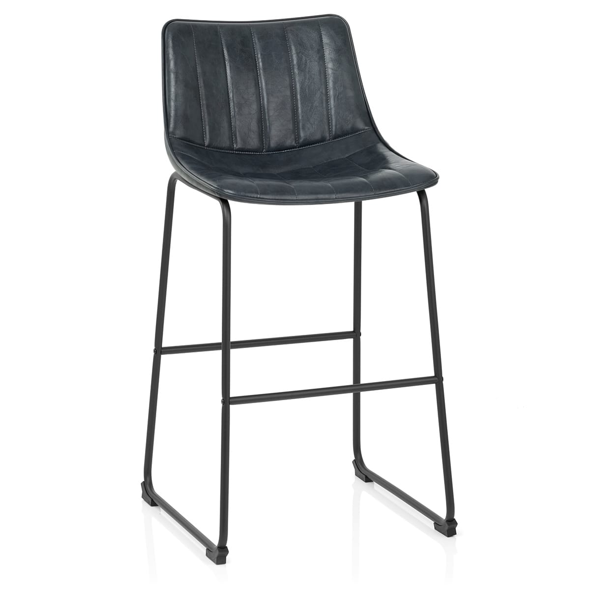 Sgabello Ecopelle Anticata Satinato - Tucker Blu Scuro