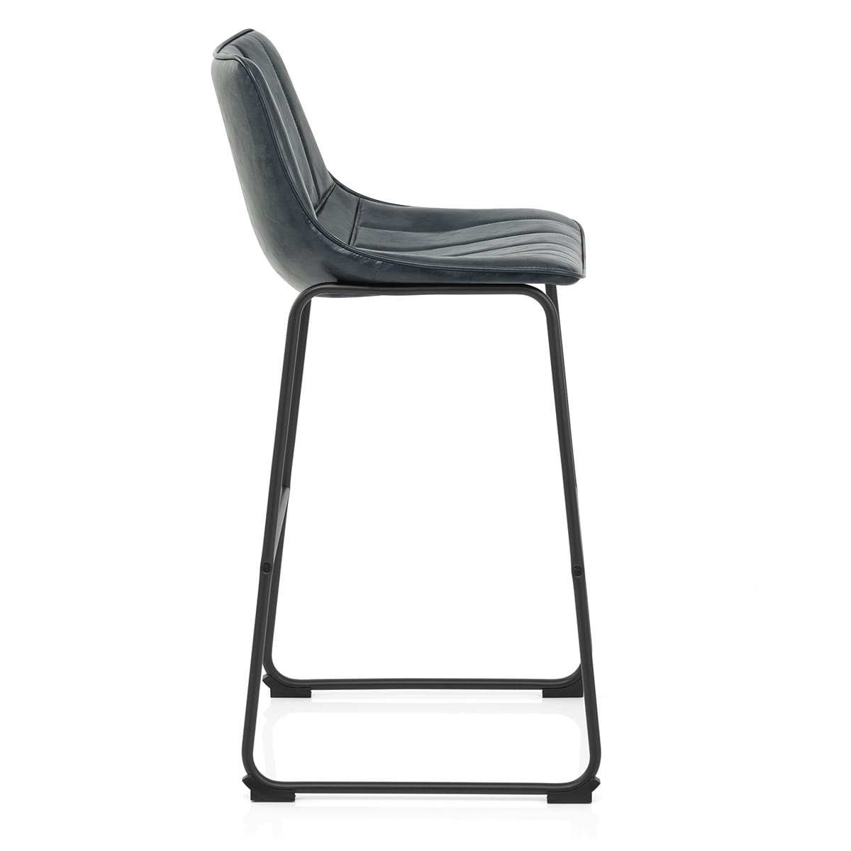 Sgabello Ecopelle Anticata Satinato - Tucker Blu Scuro