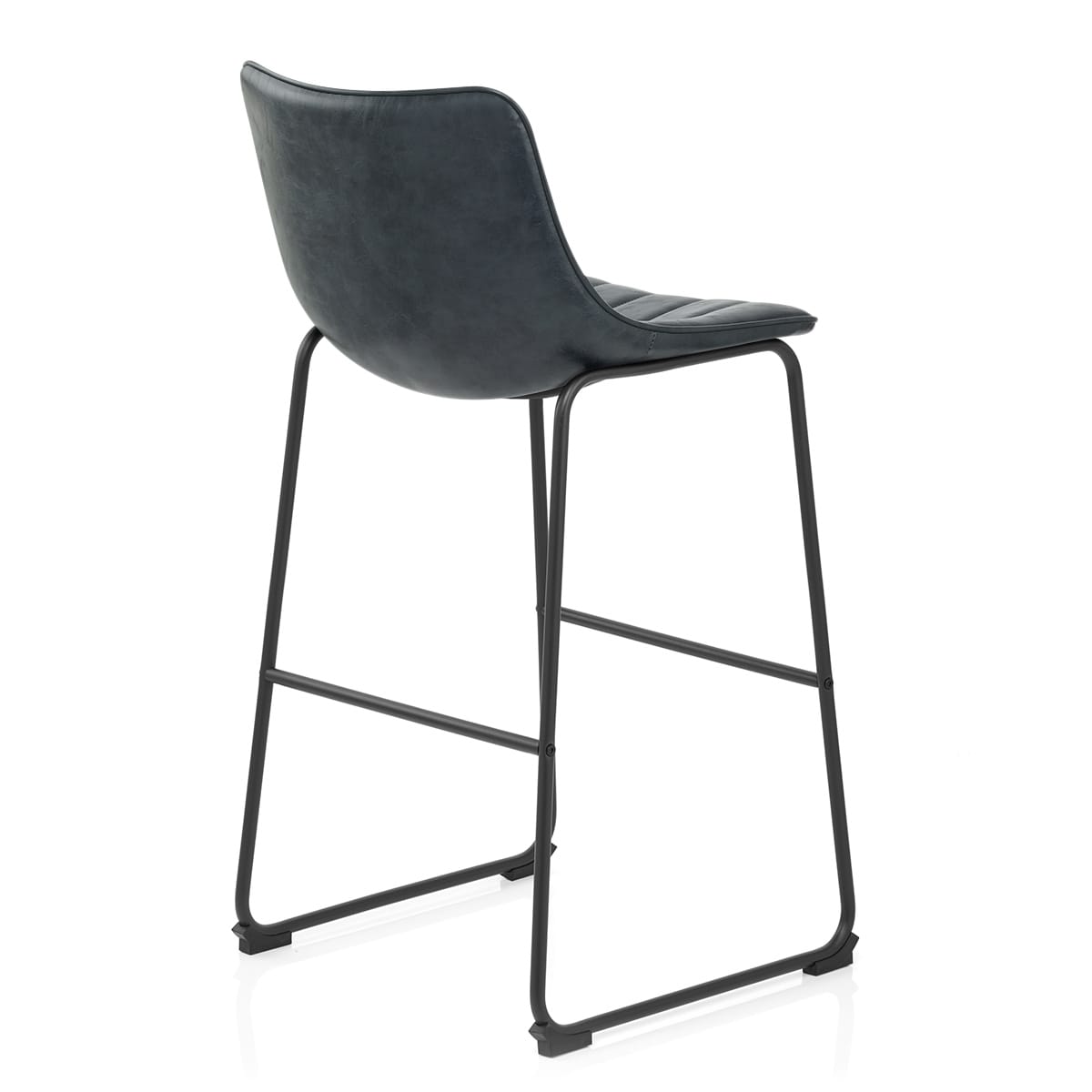 Sgabello Ecopelle Anticata Satinato - Tucker Blu Scuro