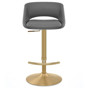 Sgabello oro spazzolato Ecopelle - Tulsa Grigio