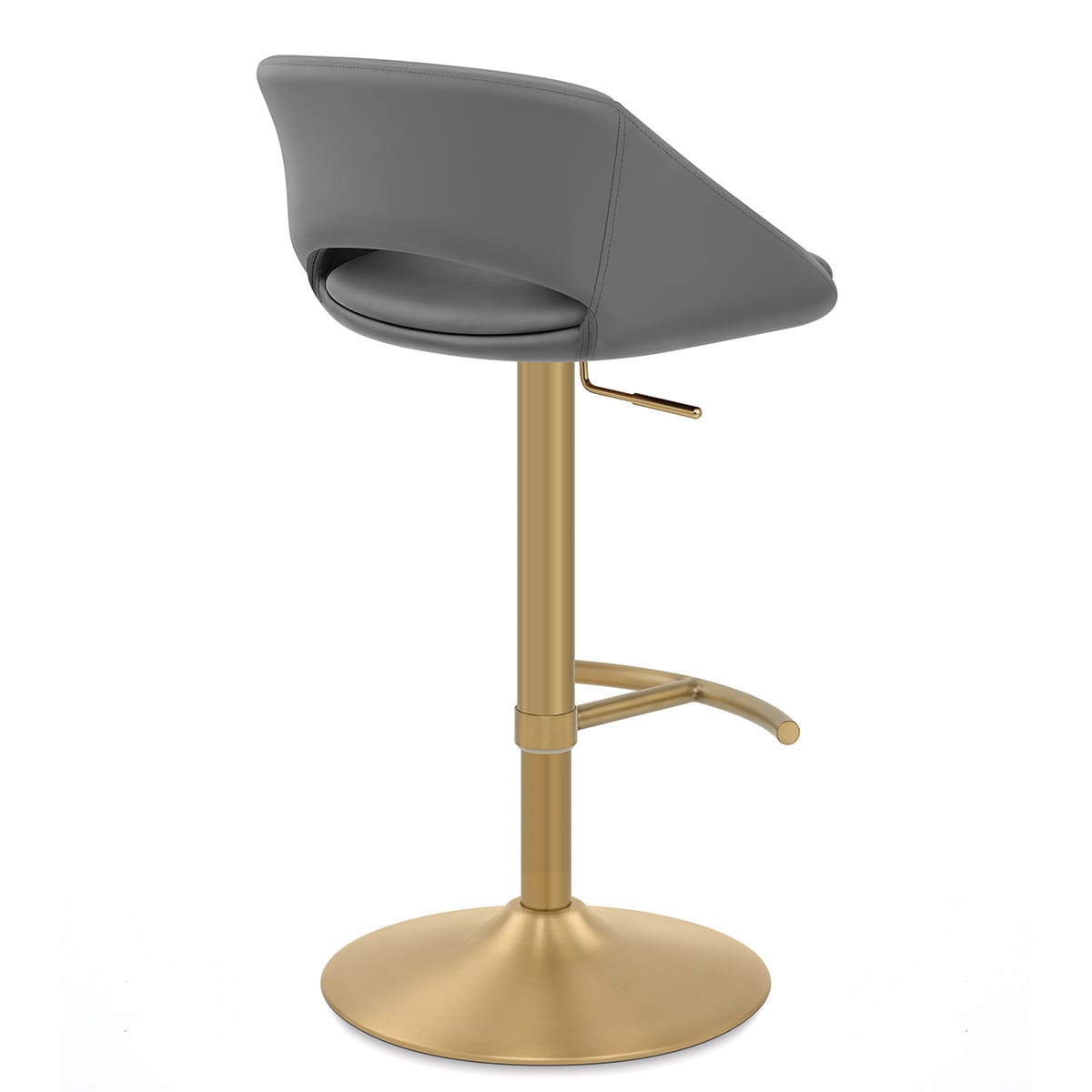 Sgabello oro spazzolato Ecopelle - Tulsa Grigio