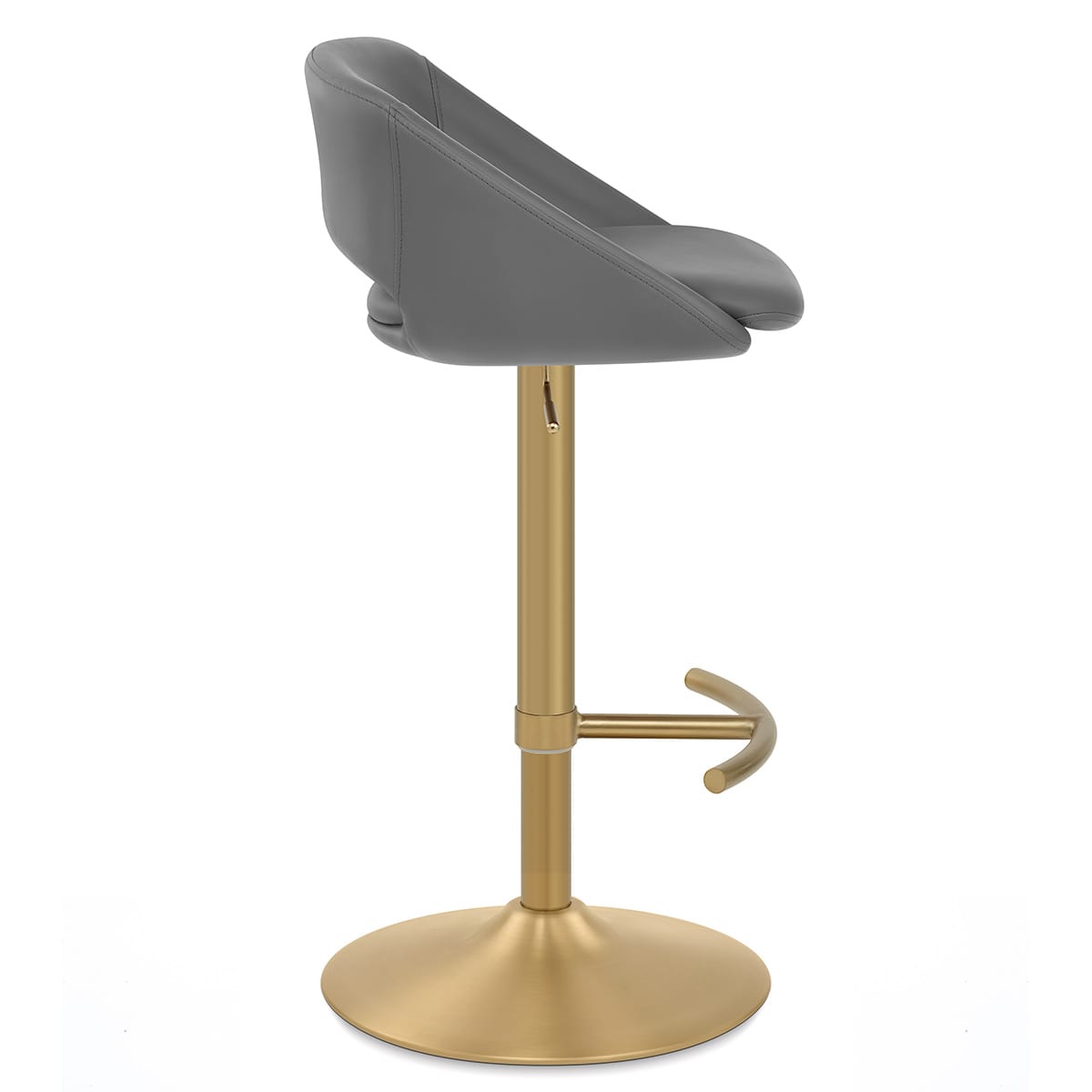 Sgabello oro spazzolato Ecopelle - Tulsa Grigio