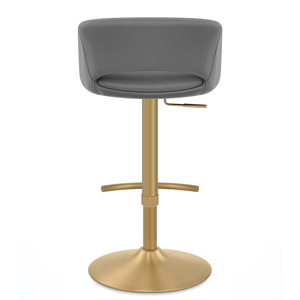 Sgabello oro spazzolato Ecopelle - Tulsa Grigio