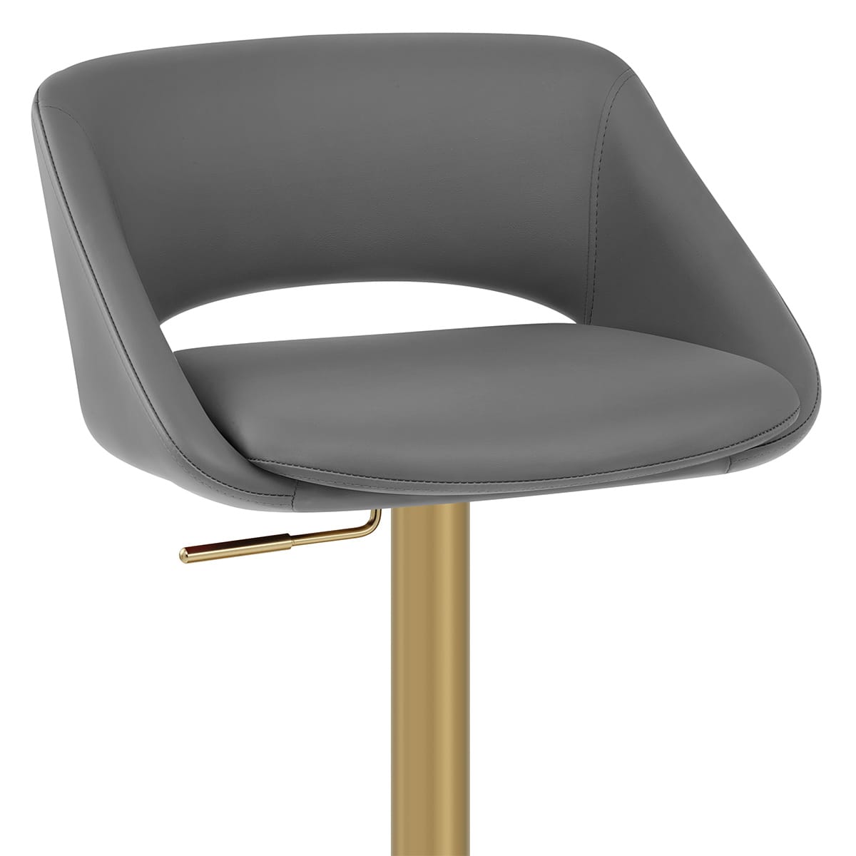 Sgabello oro spazzolato Ecopelle - Tulsa Grigio