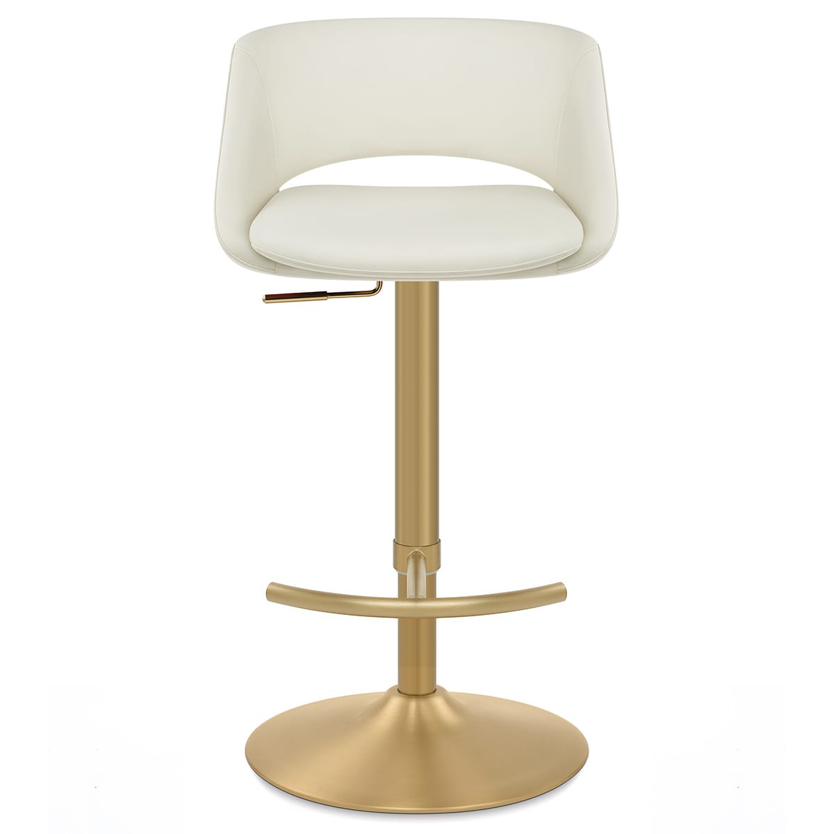 Sgabello oro spazzolato Ecopelle - Tulsa Crema
