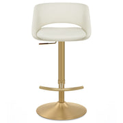 Sgabello oro spazzolato Ecopelle - Tulsa Crema