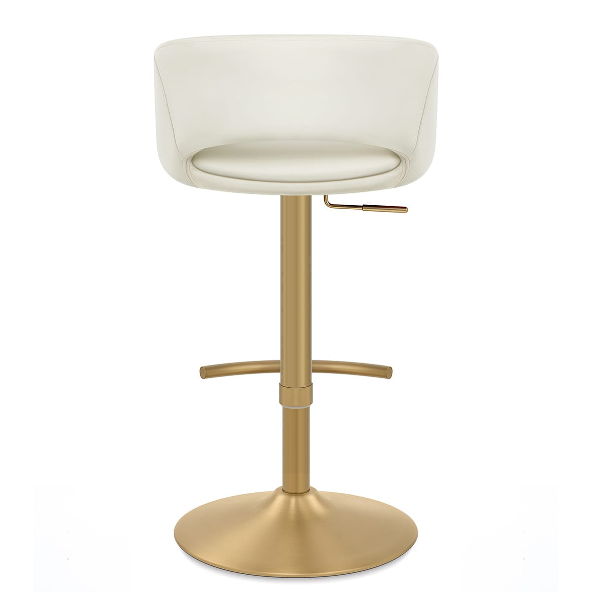 Sgabello oro spazzolato Ecopelle - Tulsa Crema