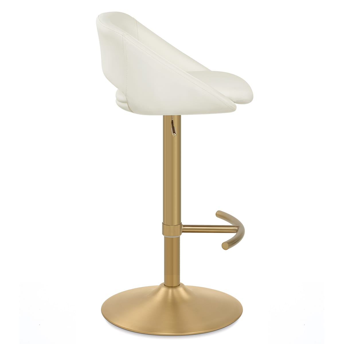 Sgabello oro spazzolato Ecopelle - Tulsa Crema