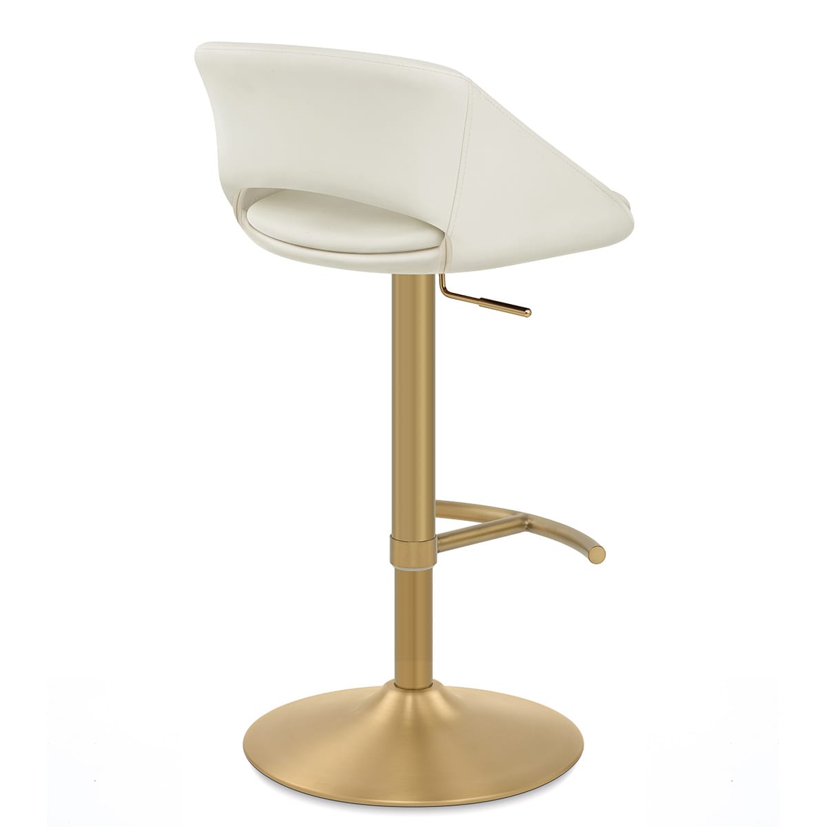 Sgabello oro spazzolato Ecopelle - Tulsa Crema