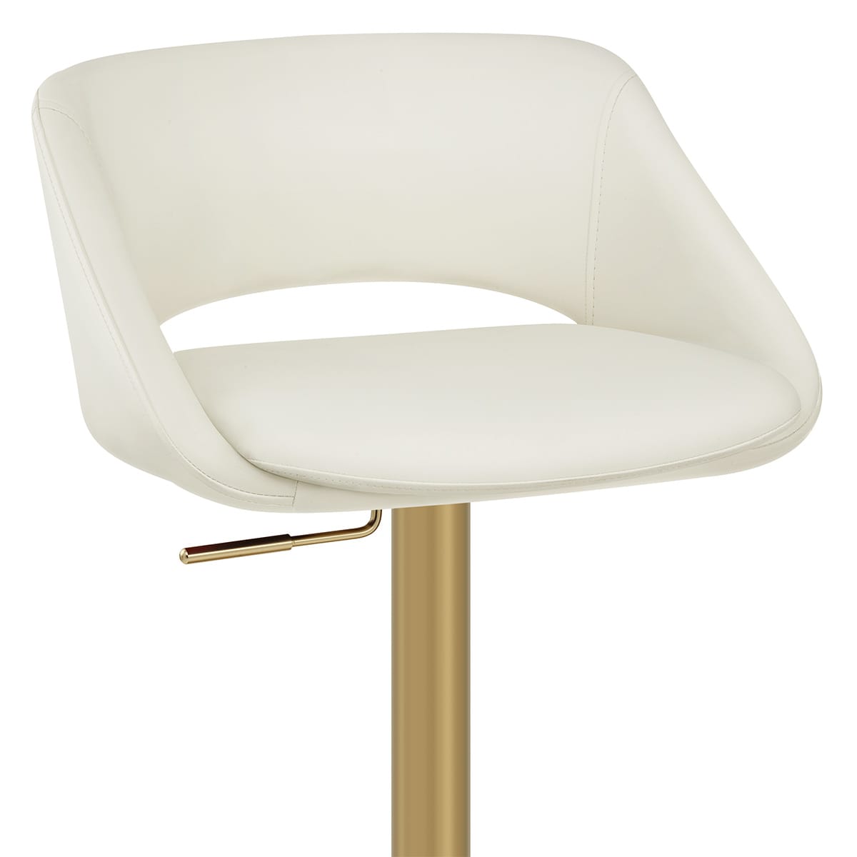 Sgabello oro spazzolato Ecopelle - Tulsa Crema