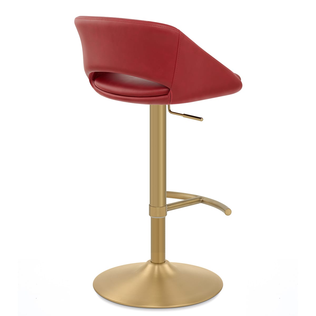 Sgabello oro spazzolato Ecopelle - Tulsa Rosso