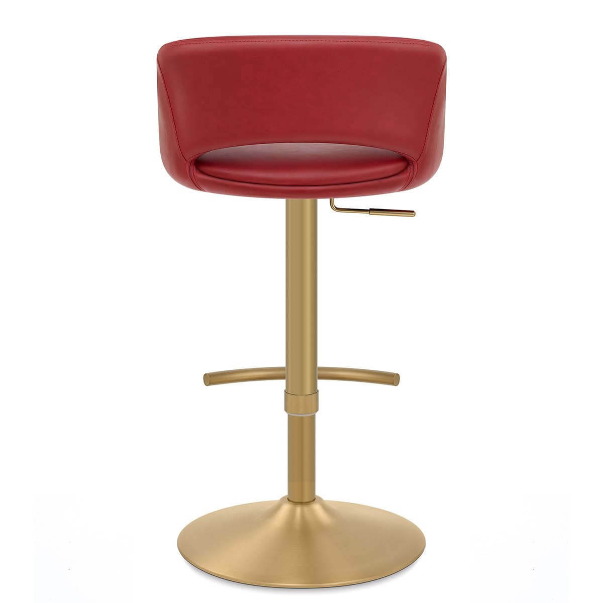 Sgabello oro spazzolato Ecopelle - Tulsa Rosso