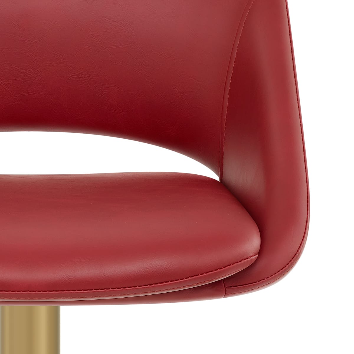 Sgabello oro spazzolato Ecopelle - Tulsa Rosso