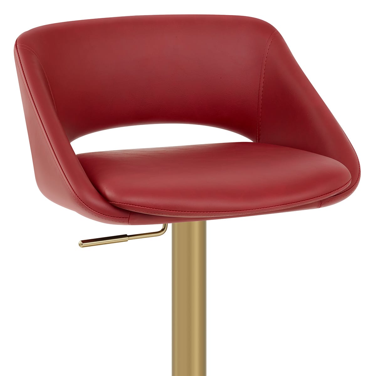 Sgabello oro spazzolato Ecopelle - Tulsa Rosso