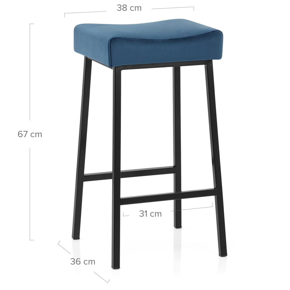 Sgabello Velluto Metallo - Uno Blu