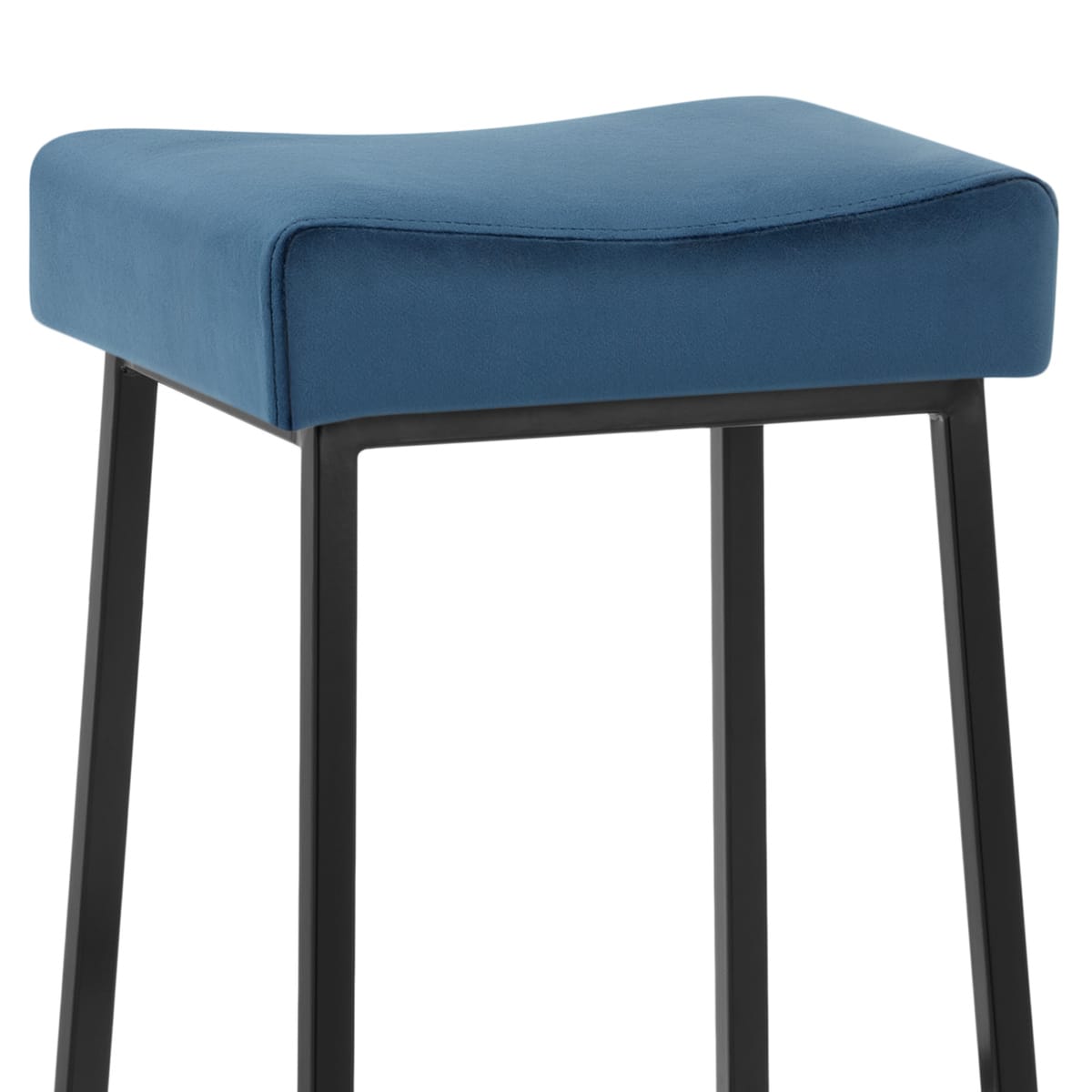 Sgabello Velluto Metallo - Uno Blu