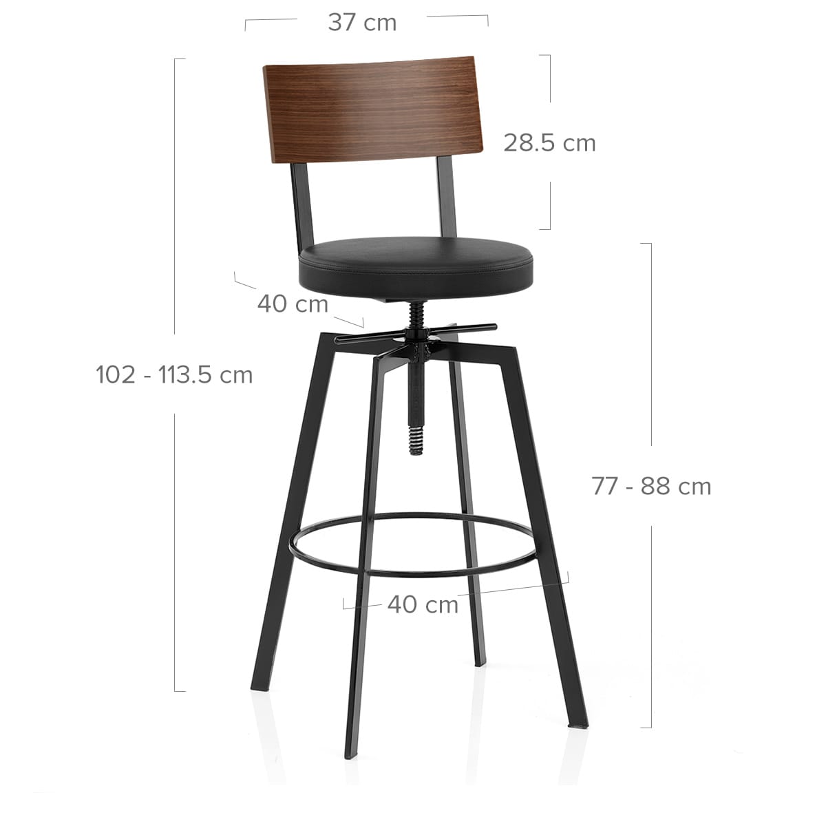 Sgabello Legno Ecopelle - Urban Industrial Nero