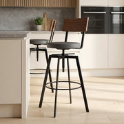 Sgabello Legno Ecopelle - Urban Industrial Grigio