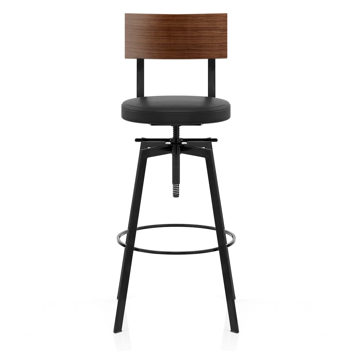 Sgabello Legno Ecopelle - Urban Industrial Nero