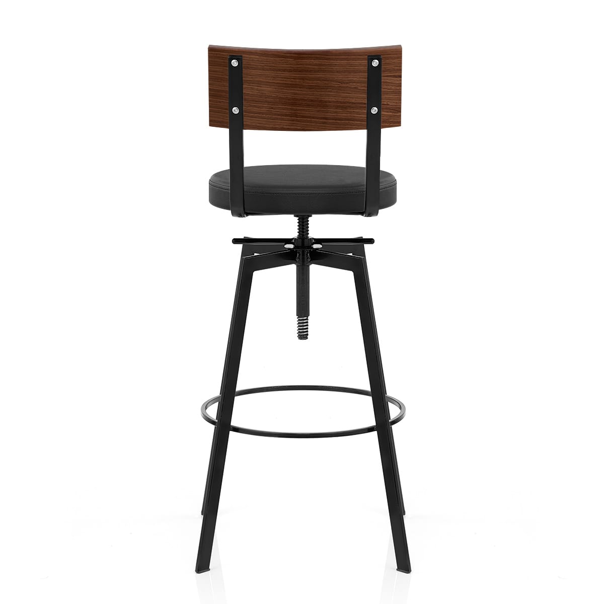 Sgabello Legno Ecopelle - Urban Industrial Nero