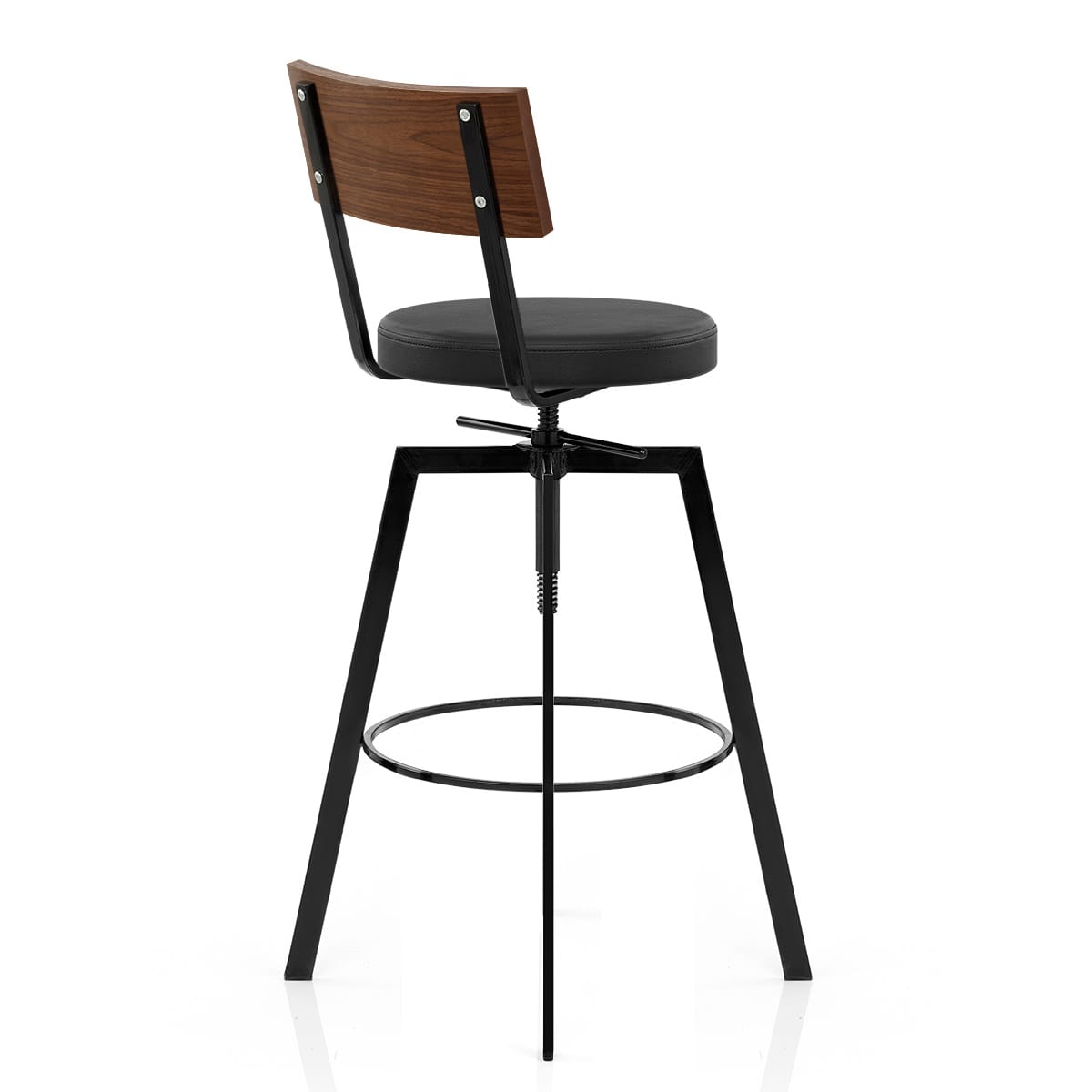 Sgabello Legno Ecopelle - Urban Industrial Nero