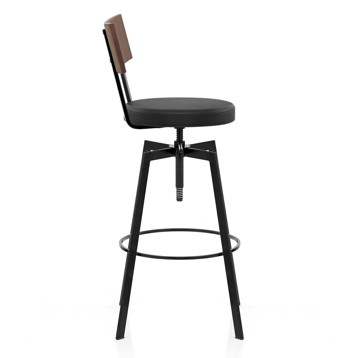 Sgabello Legno Ecopelle - Urban Industrial Nero