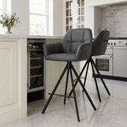 Sgabello Ecopelle - Venice Grigio scuro