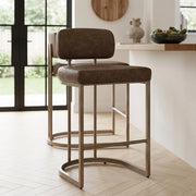 Sgabello Ecopelle - Verve Marrone
