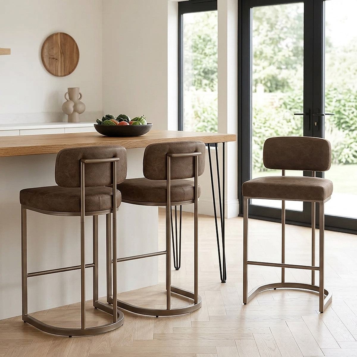 Sgabello Ecopelle - Verve Marrone