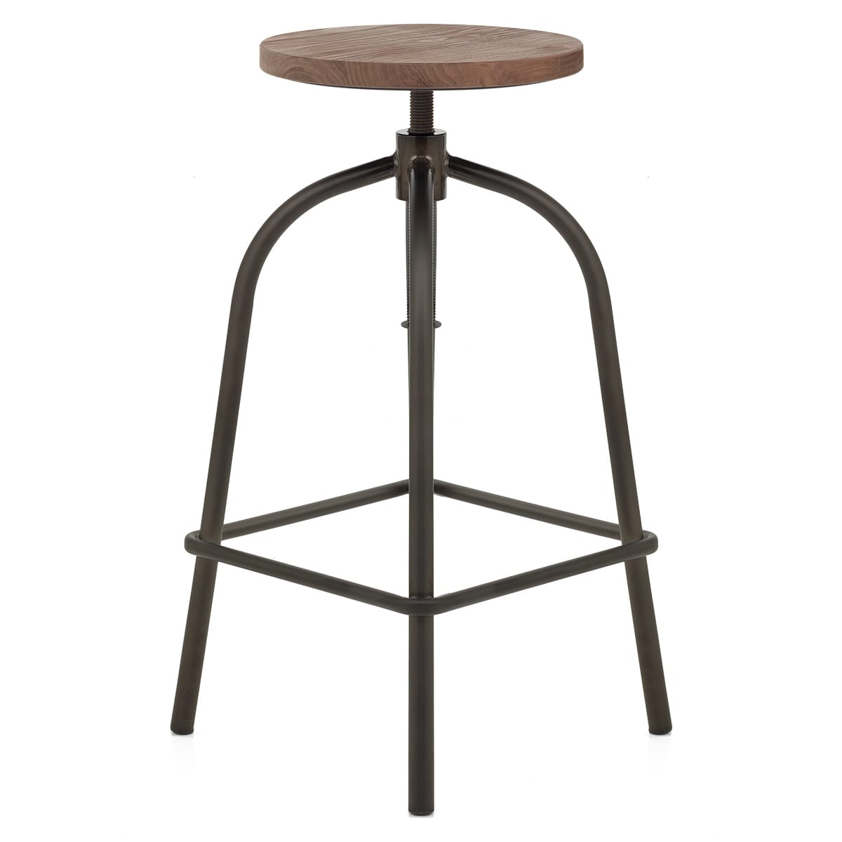 Sgabello Legno Metallo - Vice Industrial Nero