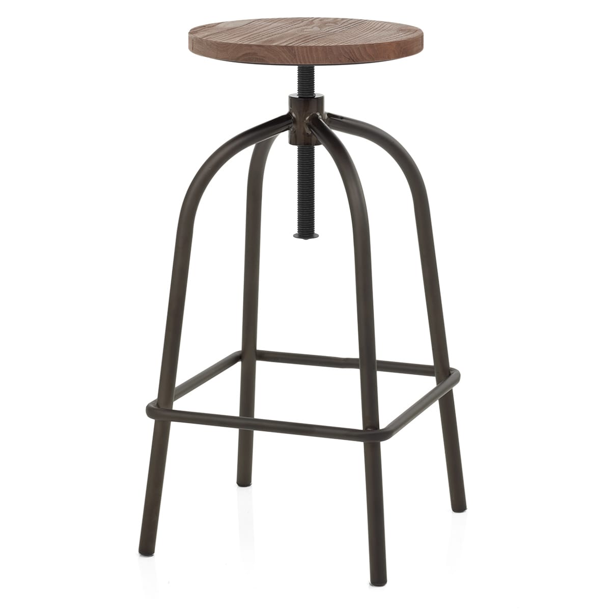 Sgabello Legno Metallo - Vice Industrial Nero