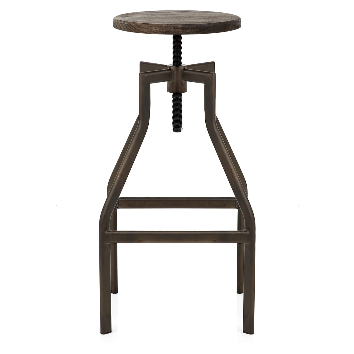 Sgabello Legno Scuro Acciaio - Vintage Revolution Legno