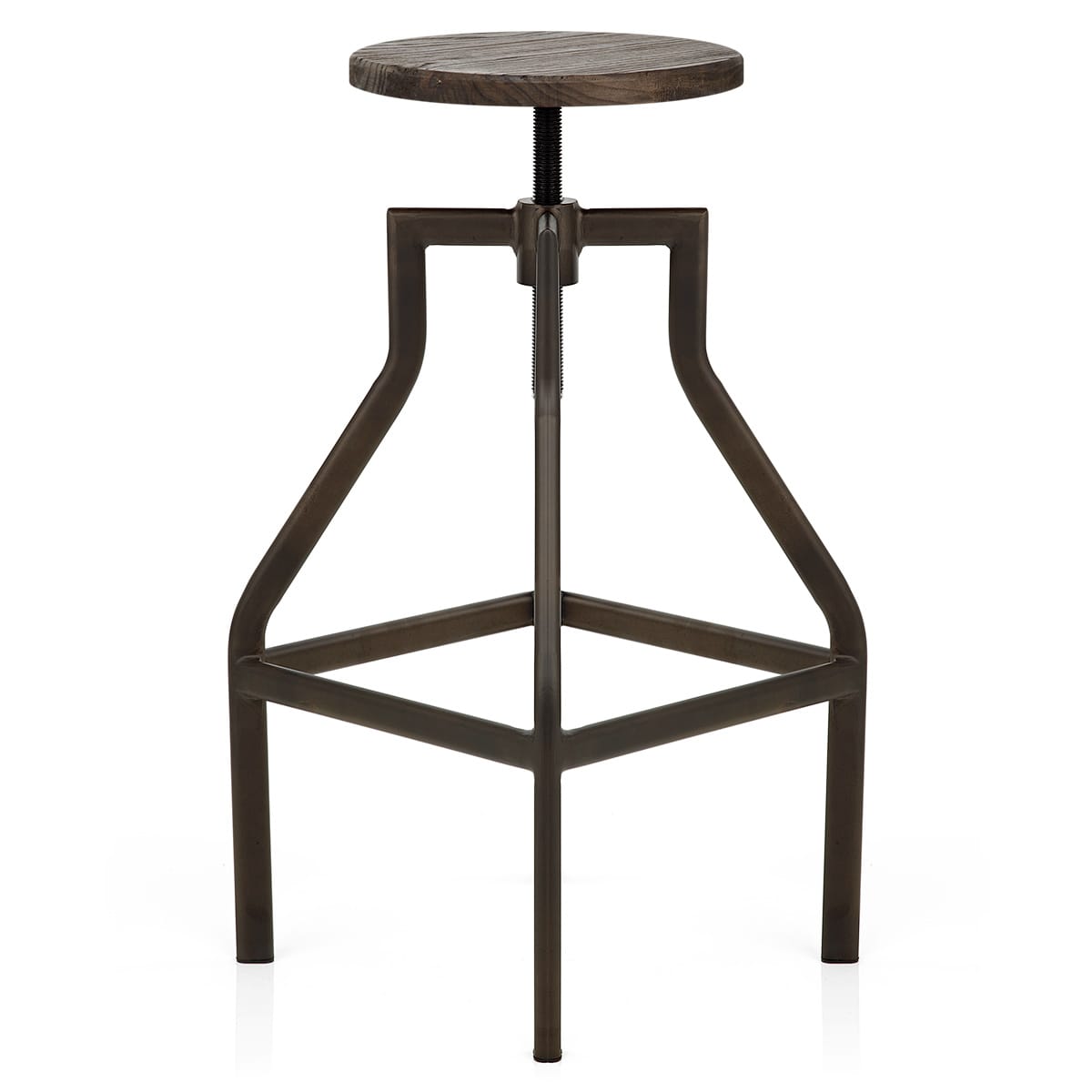 Sgabello Legno Scuro Acciaio - Vintage Revolution Legno