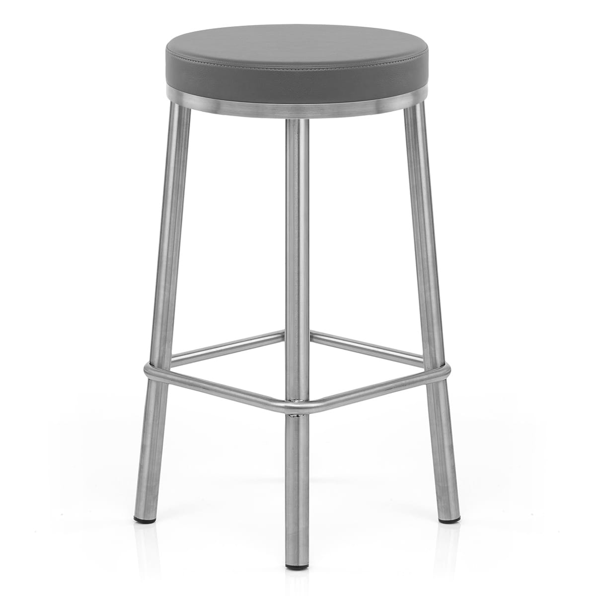 Sgabello Ecopelle Satinato - Vision Grigio