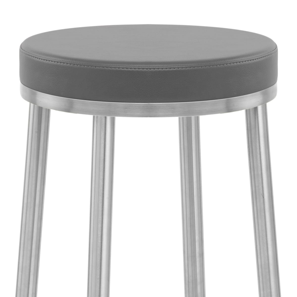 Sgabello Ecopelle Satinato - Vision Grigio