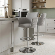 Sgabello Tessuto Cromato - Vogue Grigio