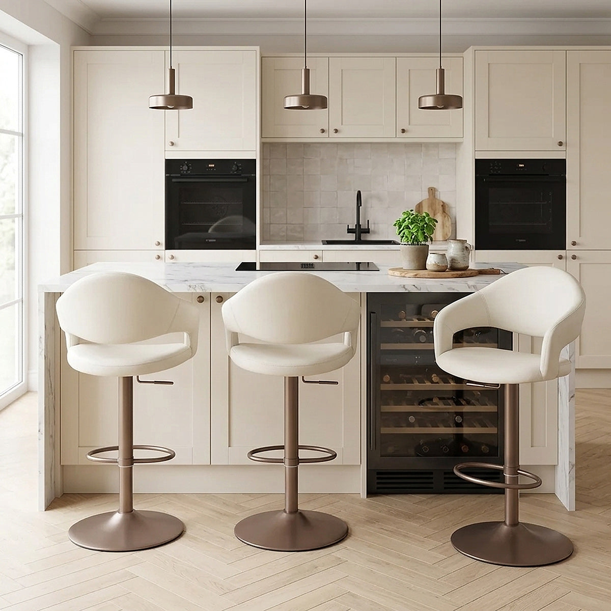 Sgabello Ecopelle - Washington Crema